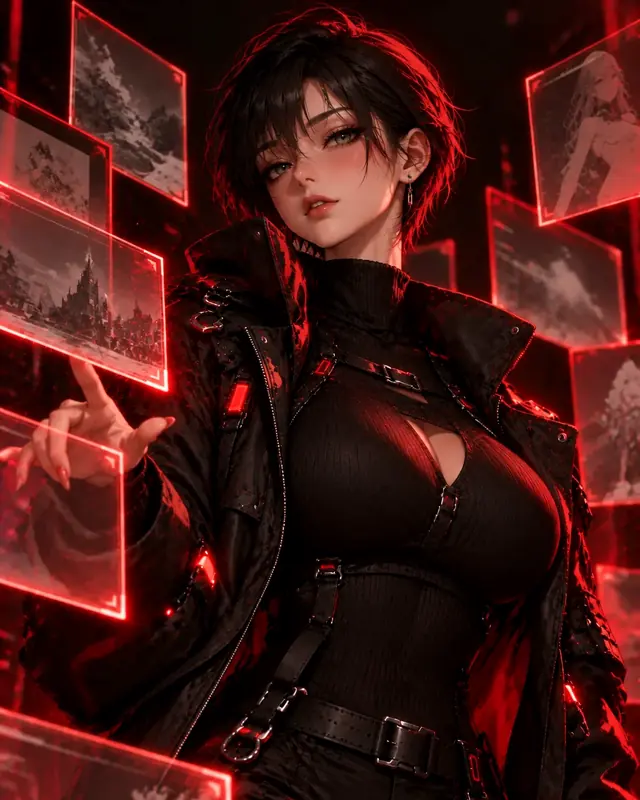 AINUDEZ para futanari comic con IA: ilustración de un personaje adulto ficticio en estilo anime