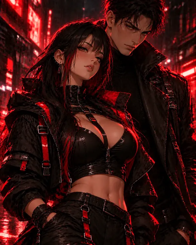 PornWorks AI para futanari comic con IA: ilustración de un personaje adulto ficticio en estilo anime