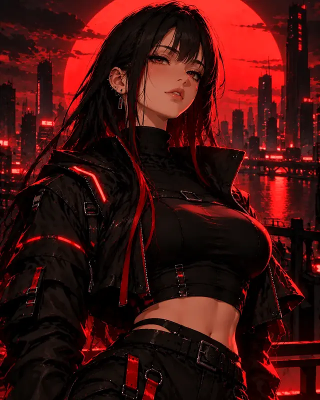 WaveSpeedAI para futanari comic con IA: ilustración de un personaje adulto ficticio en estilo anime